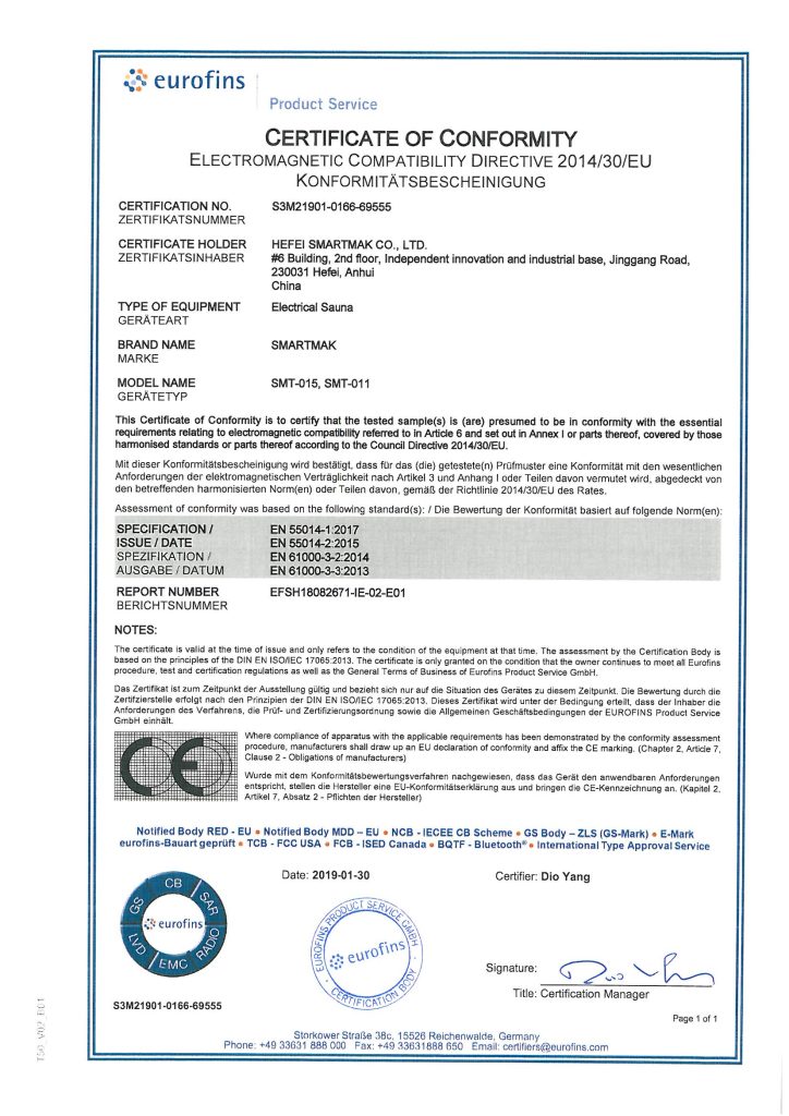 Infrared sauna CE